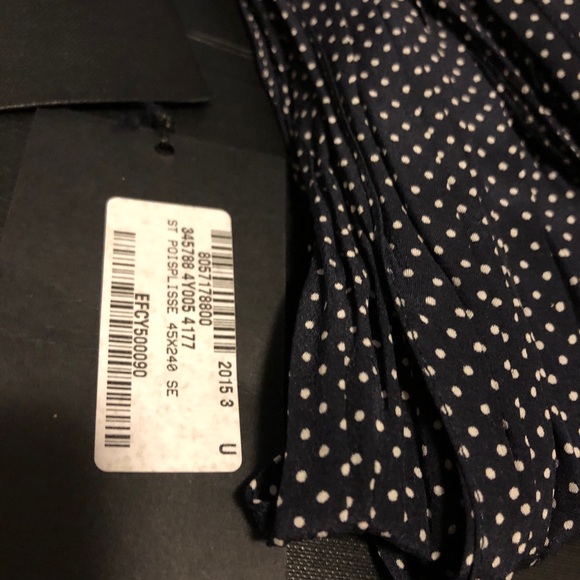 BNWT Saint Laurent micro-polka-dot silk scarf - Picture 4 of 7